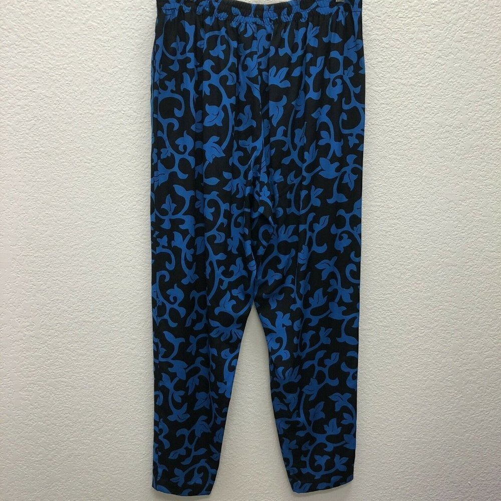 Liz Claiborne Womens 14 Floral Blue Black Pants